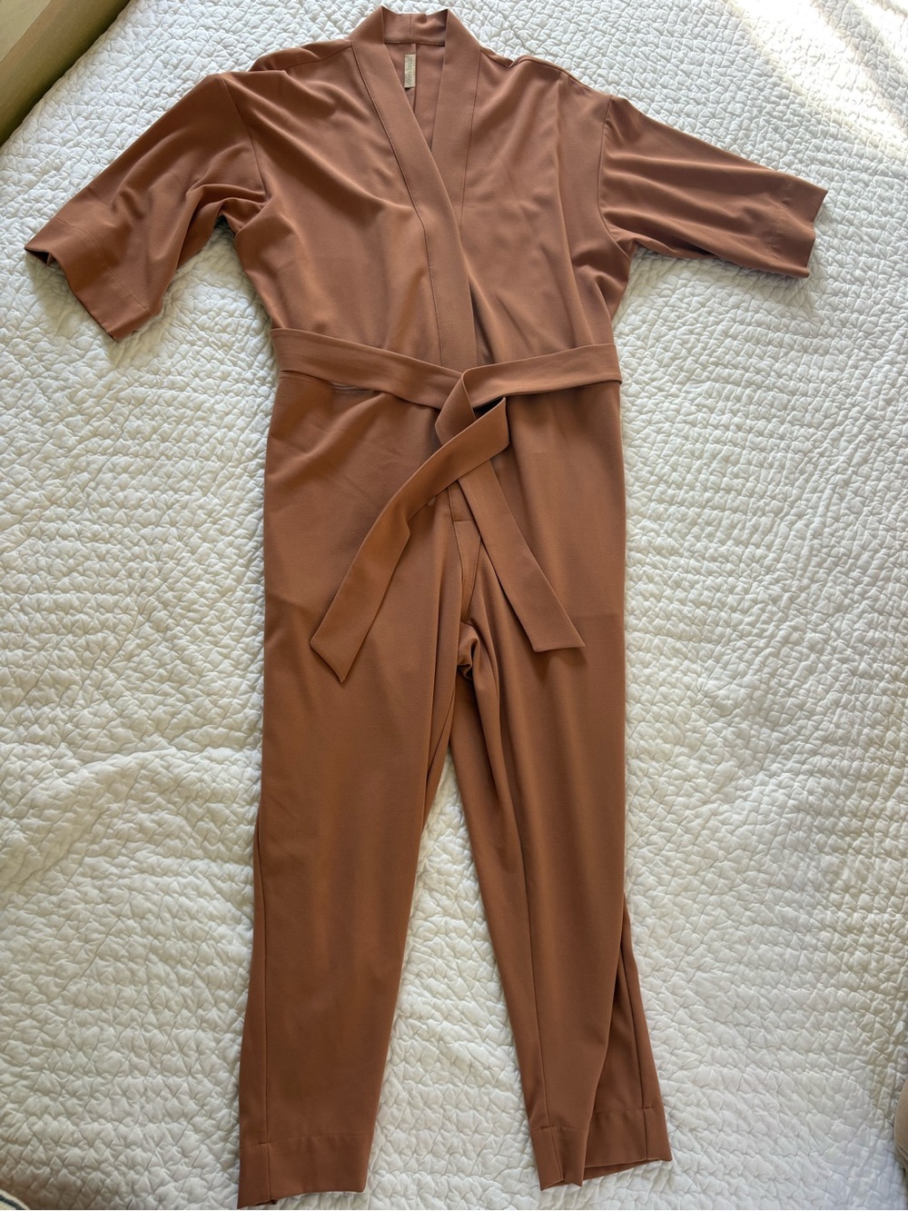 Jesse Kamm Terracotta Wrap Jumpsuit with Belt